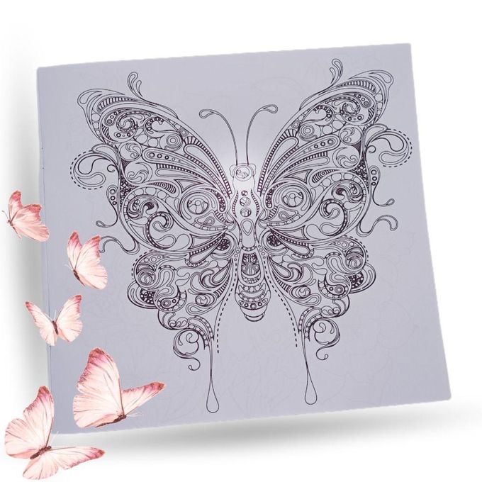 كتاب تلوين مانديلا للكبار والصغار، 24 رسمة فراشات